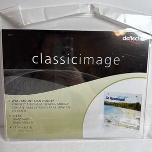 Classic Image Single-Sided Wall Sign Holder, Plastic,‎ 11x8.5in Clear